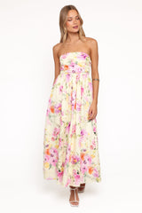 Kayt Strapless Dress - Yellow Petunia