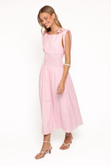 Leticia Midi Dress - Pink Polka Dot