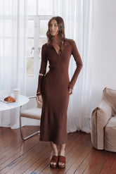 Makenna Knit Dress - Brown