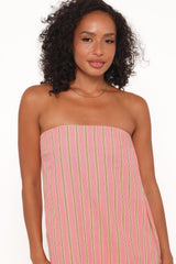 Soph Strapless Maxi Dress - Pink Stripe