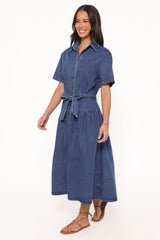 Tova Midi Dress - Blue