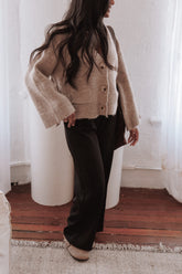 Fern Wide Sleeve Cardigan - Mushroom