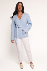 Mika Wrap Cardigan - Blue