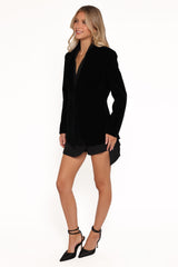 Clive Velvet Blazer - Black