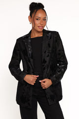 Ollie Burnout Blazer - Black Velvet