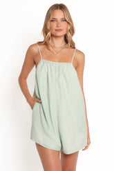Neva Romper - Green Gingham