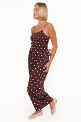 Paloma Jumpsuit - Chocolate Polka Dot