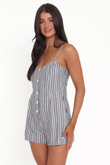 Reesa Romper - Smoke Stripe