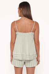 Aiesha Short Set - Sage Stripe