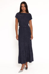 Aria Maxi Skirt Set - Denim Blue