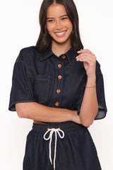 Bels Denim Short Set - Indigo