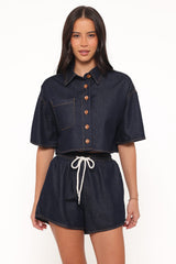 Bels Denim Short Set - Indigo