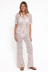 Briony Knit Pant Set - Cream