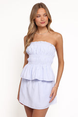 Luna Skirt Set - Blue Gingham