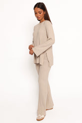 Silvie Long Sleeve Knitted Set - Oatmeal
