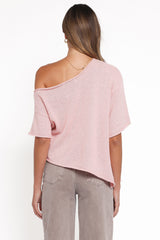 Ardena Boucle Knit Top - Pink