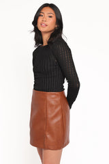 Bellatrix Textured Knit Top - Black