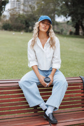 Bronagh Cropped Button Up Shirt - White