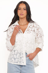 Carol Lace Shirt - White