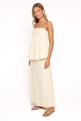 Carson Pleated Top - Butter Yellow