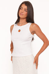 Celestine Graphic Tank - White