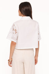 Fidelma Cropped Shirt - White