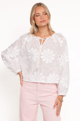 Leire Embroidered Blouse - White
