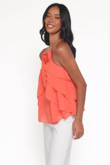 Zorina Halter Neck Chiffon Top - Sherbert