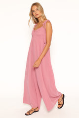 Andie Tie Jumpsuit - Rose Pink