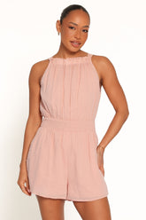 Felicity Romper - Pink Clip Dot