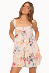 Nani Romper - Pink Watercolor