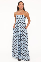 Pricilla Jumpsuit - Blue Polka Dot