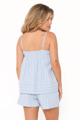 Aiesha Short Set - Blue Stripe