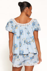 Fawna Short Set - Blue Floral
