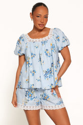 Fawna Short Set - Blue Floral