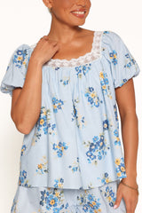 Fawna Short Set - Blue Floral
