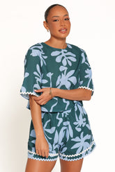 Gaia Short Set - Blue Leaf