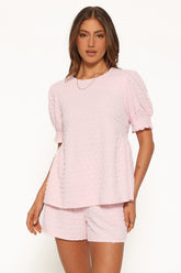 Gail Textured Short Set - Pink