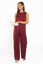 Lira Pant Set - Dark Cherry