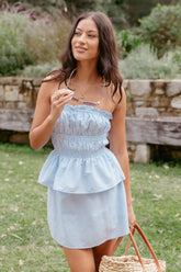 Luna Skirt Set - Blue Gingham