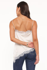 Avere Lace Asymmetrical Cami - Cream