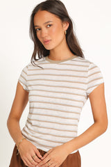 Billi Baby Tee - Beige Stripe