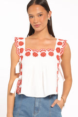 Brydee Tie Top - Red