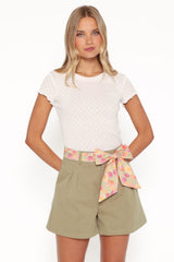 Darla Pointelle Baby Tee - White