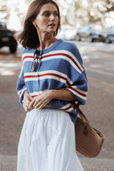 Lilith Knit Top - Blue Stripe