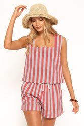 Marinda Top - Red Stripe