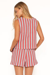 Marinda Top - Red Stripe