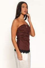 Shiloh Strapless Top - Chocolate