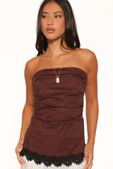 Shiloh Strapless Top - Chocolate