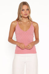 Vesta Pointelle Knit Tank - Pink